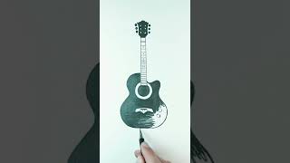 How to draw a guitar drawing رسم جیتار [upl. by Schumer566]