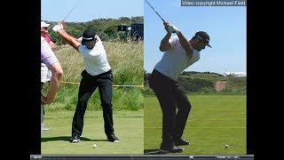 Jon Rahm golf swing  Long Iron faceon amp downtheline July 2017 [upl. by Ahsieni]