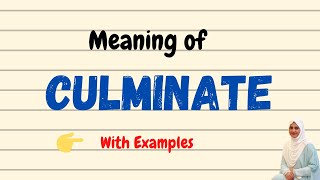 Daily vocabulary  Culminate Meaning  Vocabgram [upl. by Cheshire]