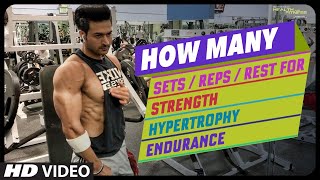 How Many RepsSetsRest for StrengthHypertrophyEndurance Training  Guru Mann [upl. by Hege637]