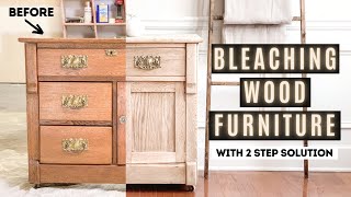 DIY Wood Bleaching  Furniture Makeover  Ashleigh Lauren [upl. by Nimaj]