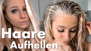 Haare aufhellen mit Hausmitteln  Selbstexperiment haareblondieren [upl. by Odnalra455]