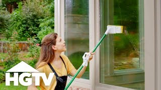 How to House How to Clean Windows  HGTV [upl. by Memory]