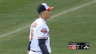 Machado makes an amazing play to nab Pujols [upl. by Suehtomit599]