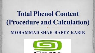 Total Phenol Content Procedure and Calculation [upl. by Nocam968]