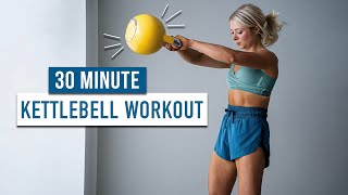 30 MIN Advanced Kettlebell HIIT Workout  Full Body No Repeat [upl. by Shewmaker]