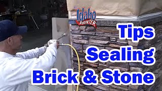 Applying HampC Sealer To Decorative Stone How to paint a house [upl. by Ydnic]