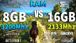 8GB 3200Mhz vs 16GB 2133Mhz RAM Test in 8 Games [upl. by Markland]