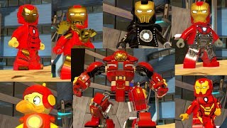 LEGO Marvels Avengers  All Character Transformations and Suit Ups [upl. by Inalial]