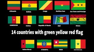 14 Countries With Green Yellow Red Flags PanAfrican colors [upl. by Marr579]