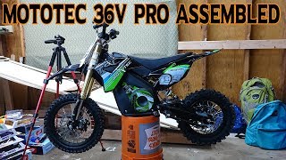 Unboxing MotoTec 36v 1000w Pro Assembled Electric Dirt Bike [upl. by Auberon417]