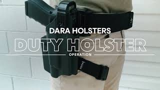 Dara Holsters Level 2 Duty Holster Operation Demo [upl. by Erroll]