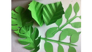 Hojas de papel fáciles y rápidas de hacer DIY  Easy StepbyStep Paper Tropical Leaves [upl. by Linet541]