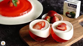 Coconut Panna Cotta with Strawberry Jelly [upl. by Henry]