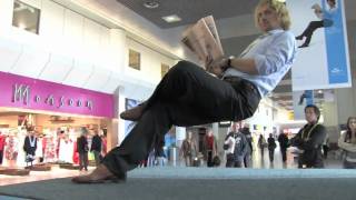 Guerilla Marketing  KLM Economy Comfort Product with Ramana at Manchester Airport [upl. by Nodnorb940]