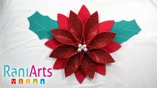 CÓMO HACER FLORES NAVIDEÑAS FÁCILES  DIY  Decoración Navideña [upl. by Irb]