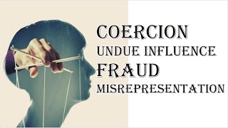 Coercion Undue Influence Fraud Misrepresentation  Indian Contract Act 1872  Law Guru [upl. by Anwahsit908]