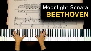 Moonlight Sonata  Beethoven  piano  hands  sheet music [upl. by Marlane670]