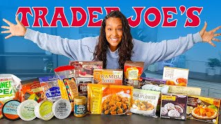 Trying 25 Of The Most Popular Trader Joes Items  Delish [upl. by Araeic]