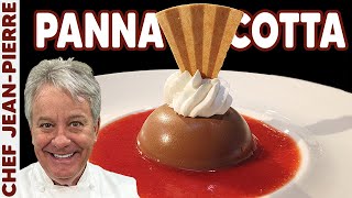 Chocolate Panna Cotta amp Strawberry Sauce  Chef JeanPierre [upl. by Aihsek]