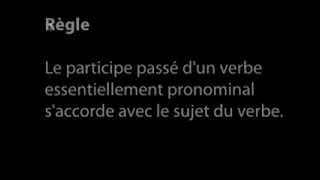 Participe passé  Laccord des verbes essentiellement pronominaux [upl. by Enimajneb]