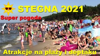 Stegna plaża i deptak 11072021 słoneczna niedziela [upl. by Enirehtahc560]