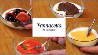 How To Make Panna Cotta Dessert With 4 Topping Ideas Italian Recipe [upl. by Larual]