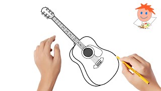 How to draw a guitar  Easy drawings [upl. by Hazem191]