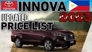 TOYOTA INNOVA 2023 UPDATED PRICE LIST amp SPECS PHILIPPINES [upl. by Jordan]