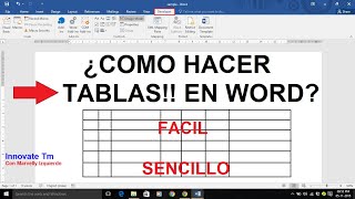 COMO HACER TABLAS EN WORD SUPER FÁCIL Y SENCILLO [upl. by Blalock]