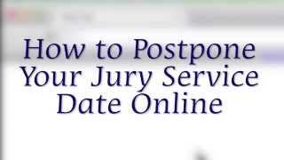 Chapter 4 How to Postpone Jury Date Online [upl. by Eihcir487]