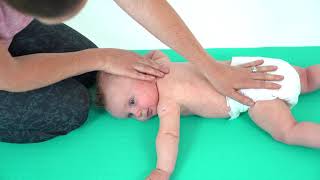 Baby Development  Torticollis  Neck Rotation Supine Stretch [upl. by Jehiah]