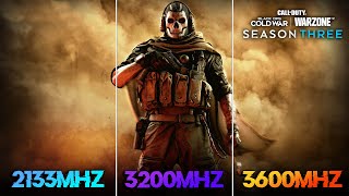 WARZONE SEASON 3  RAM SPEED COMPARISON  2133mhz VS 3200mhz vs 3600mhz  VERDANSK 1984  DLSS [upl. by Lamaaj]