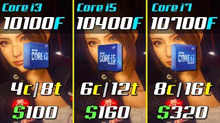 i3 10100F vs i5 10400F vs i7 10700F  RTX 3080  1440p  Gaming Test [upl. by Rifkin]