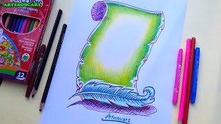 COMO DIBUJAR un PERGAMINO  how to draw a scroll  Pergamino [upl. by Yentyrb]