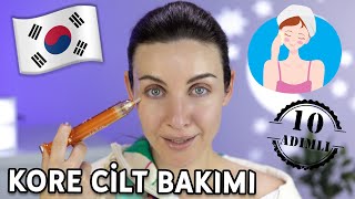 KORE CİLT BAKIMI 🇰🇷10 ADIMDA CAM CİLT 💛 [upl. by Jarlath]