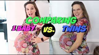 PREGNANCY WITH TWINS VS ONE BABY [upl. by Nnylav]