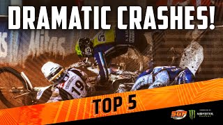 DRAMATIC SPEEDWAY GP CRASHES  FIM Speedway Grand Prix [upl. by Minsat]