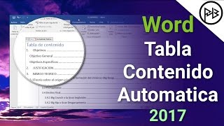 5 Pasos Crear tabla de contenido AUTOMÁTICA en Cualquier Word 2017 [upl. by Ishii733]