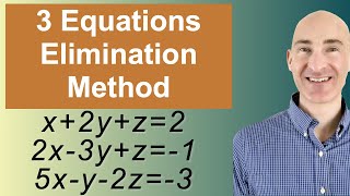 Solving Systems of 3 Equations Elimination [upl. by Lilas]