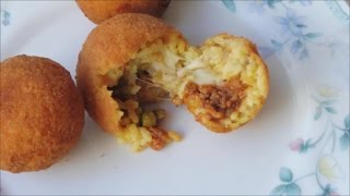 How to make italian arancini  Fried rice balls [upl. by Ashbaugh]