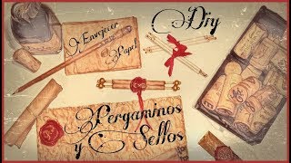 Diy PERGAMINOS y SELLOS  Como Envejecer Papel [upl. by Groome752]