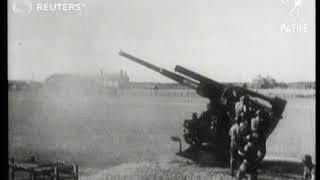 British antiaircraft guns defend England from V1 flying bombs 1944 [upl. by Nnylyak]