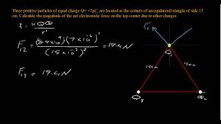 Coulombs Law 5 Equilateral Triangle [upl. by Oetomit]