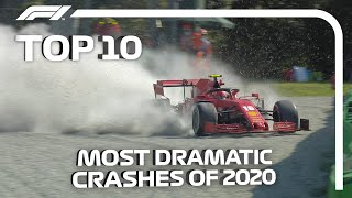 The 10 Most Dramatic Crashes of the 2020 F1 Season [upl. by Nwahsyar159]