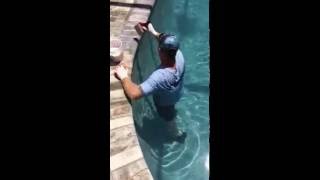 Applying Sealer on Coping around the Pool  Bay Paver Sealing [upl. by Ytsirc315]