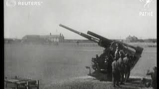 British antiaircraft guns defend England from V1 flying bombs 1944 [upl. by Ozne]