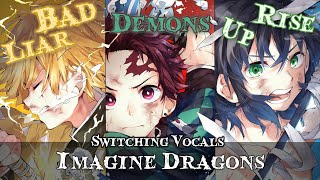 《Nightcore》 ⇝ Bad Liar ✘ Demons ✘ Rise Up  「Switching VocalsMashup」  Lyrics  【NMV】 [upl. by Athene474]