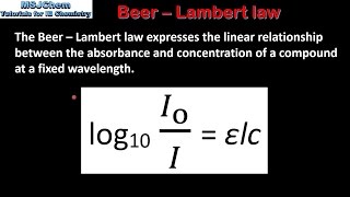 B7 The Beer  Lambert law HL [upl. by Nove944]