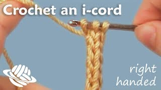 Crochet an icord righthanded version [upl. by Boyes]